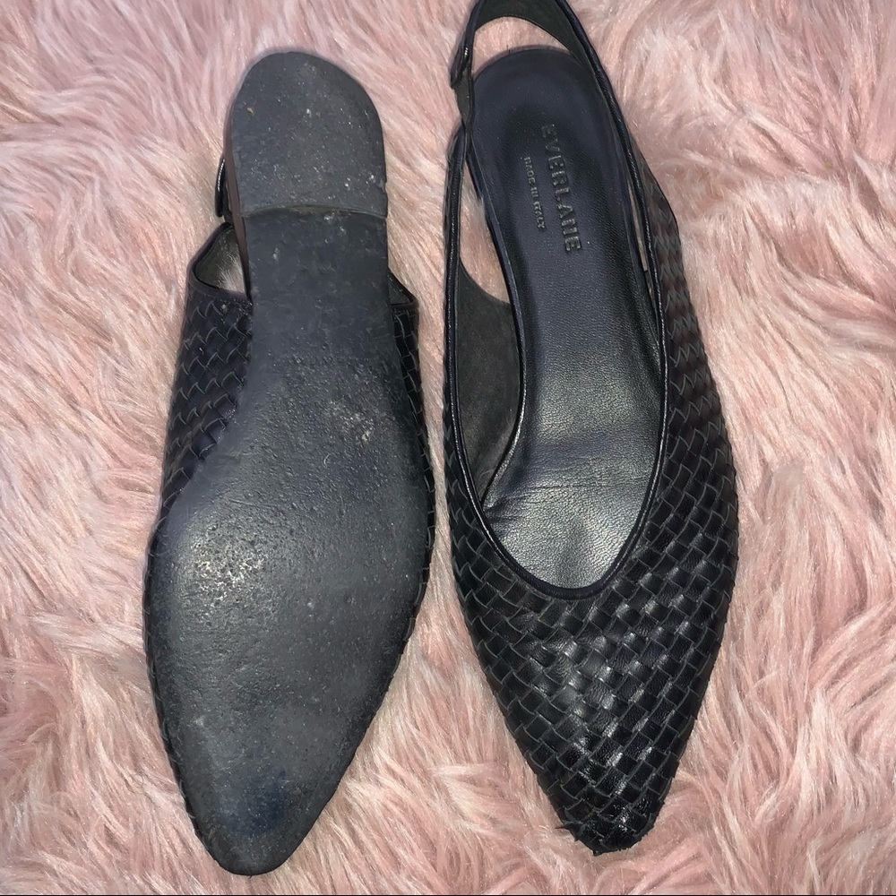 EVERLANE | The V Slingback Woven Black Flats - Picture 8 of 13